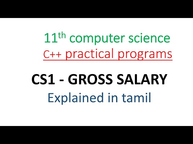 11th computer science | 11th cs  public practical program 1 | gross salary