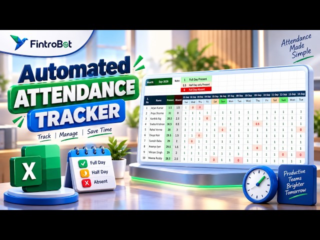 Automated Attendance Tracker in Excel | Step-by-Step Tutorial