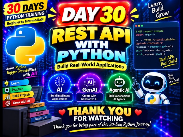Day 30 | REST API with Python | Final Session | Python for AI, GenAI & Agentic AI