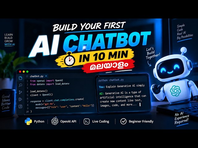 Build Your Own AI Chatbot with Python 🤖 | GenAI Malayalam Tutorial for Beginners
