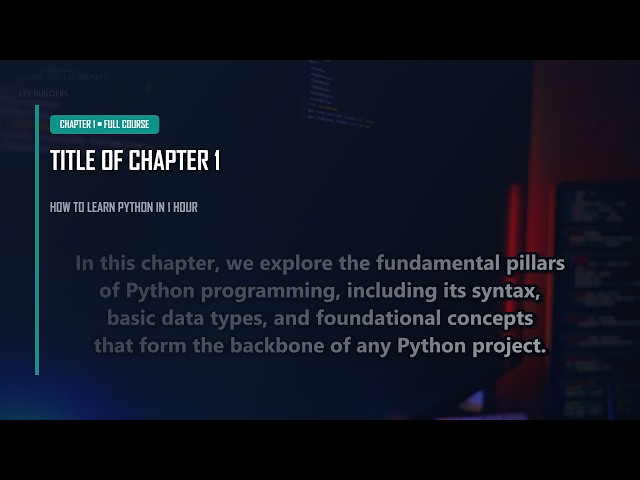Chapter 1: The Core Fundamentals | How to learn python in 1 hour Course