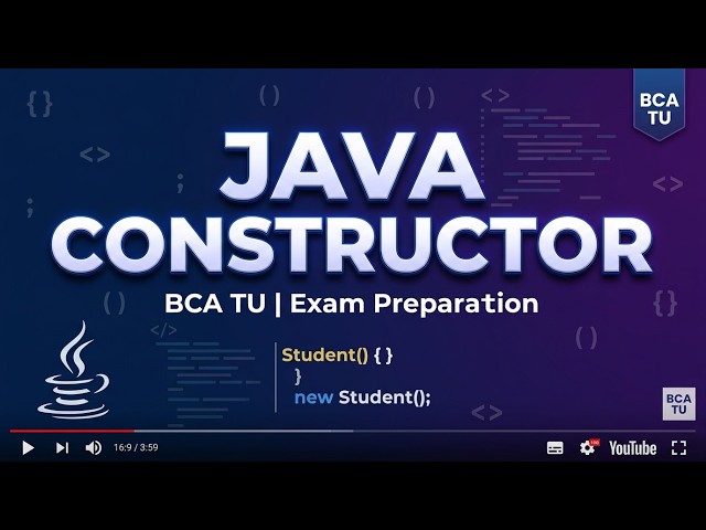 Constructor example  java important program bca