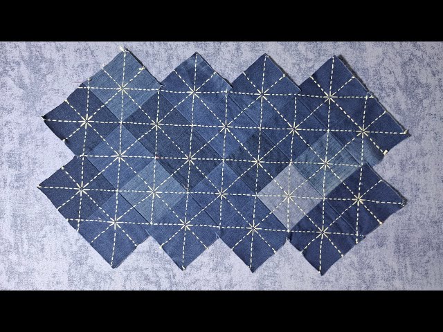 easy  way sewing patchwork totebag from old jeans:✂️Easy trick for sewing   beautiful tote_bag