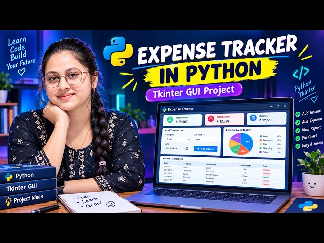 How to Build an Expense Tracker in Python | Tkinter GUI Project 🐍