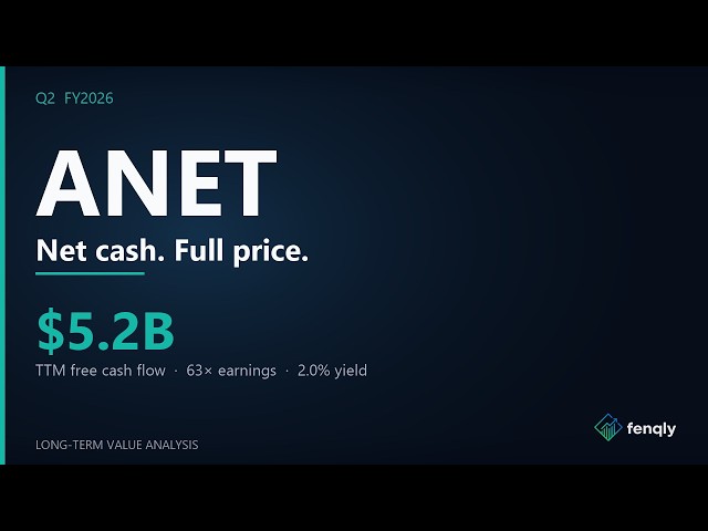 Arista Q2 FY2026 Earnings: Value Analysis of the Moat, FCF and Cloud Switching