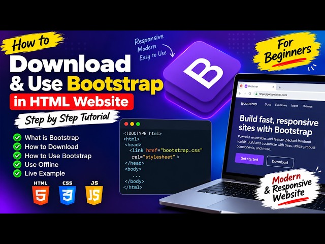 How to Download and Use Bootstrap in HTML Website (Step by Step Tutorial)