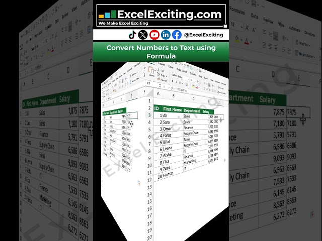 Excel Trick# 31 – Convert Numbers to Text Using Formula   #shorts #excel #excelexciting