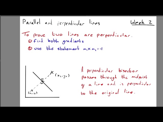 A-Level Maths: Linear Modelling, parallel and perpendicular lines