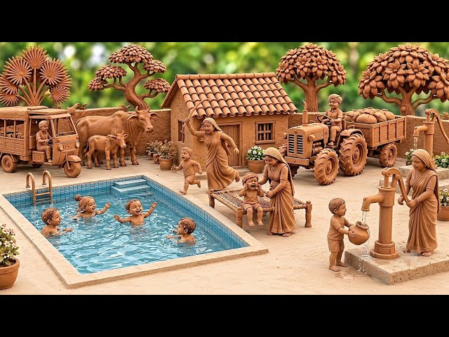 How to Make Miniature Handmade kitchen set with House Making | All Kitchen set Mitti Bartan Clayart 