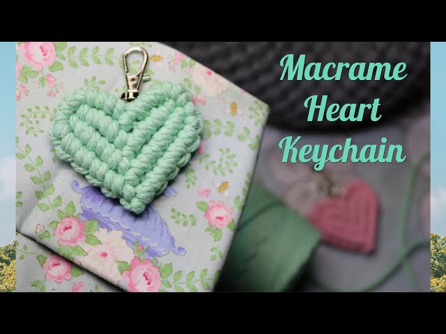 DIY Macrame Simple Heart Keychain