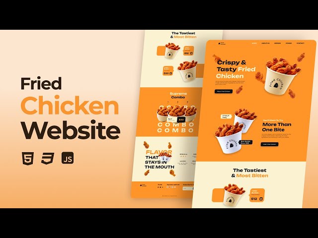 Responsive Fried Chicken Website Using HTML CSS JavaScript