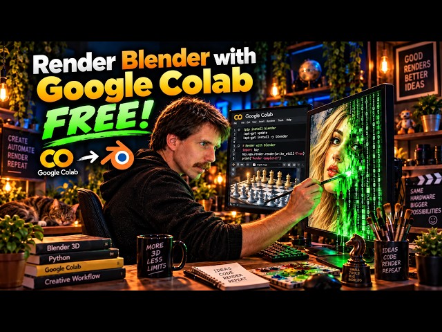 Use Google Colab GPUs to Render Blender 3d In The Cloud, Free!