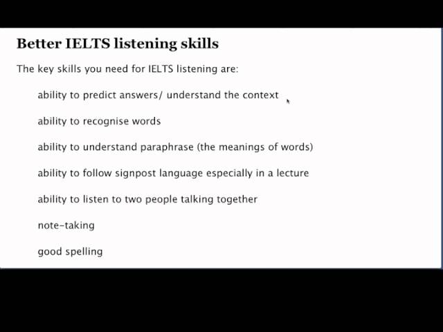 Better listening skills for IELTS