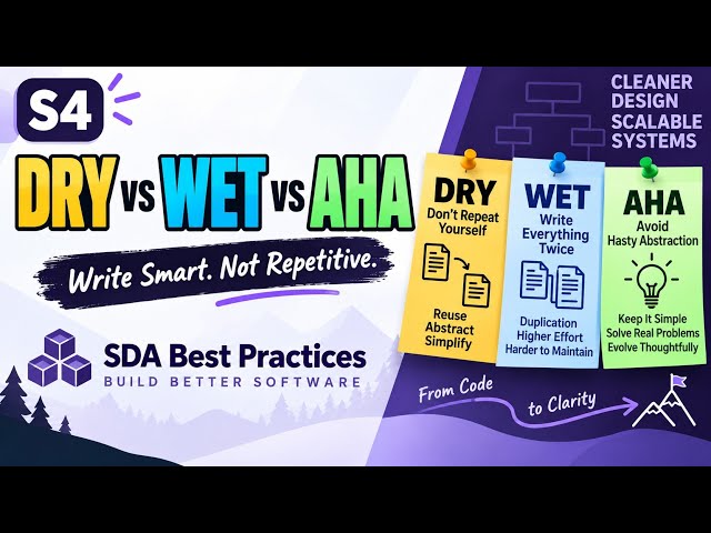 S4 | DRY vs WET vs AHA | SDA Best Practices | Uplatz