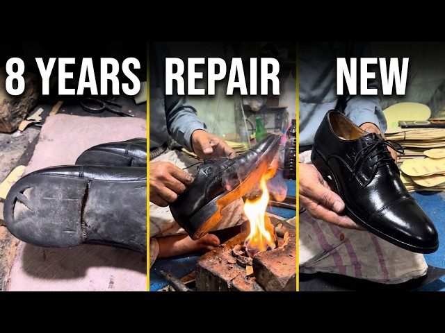 Restoring 8-Year-Old Derby Shoes Into Brand New | Handmade Shoe Repair & Transformation