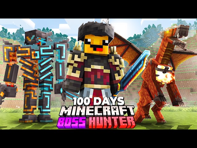 I Survived 100 Days as a BOSS HUNTER in Minecraft Hardcore!