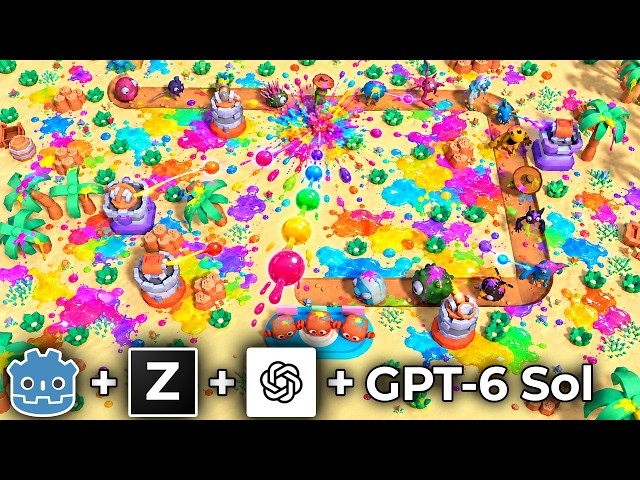 I Created a CRAZY 3D Paint Tower Defense in Godot with GPT-6 Sol (Ziva)