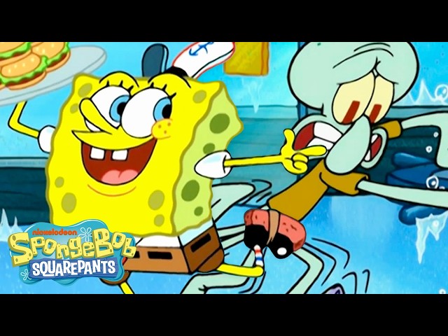 The Krusty Krab Becomes an Ice Rink ❄️⛸️ | Full Scene | SpongeBob
