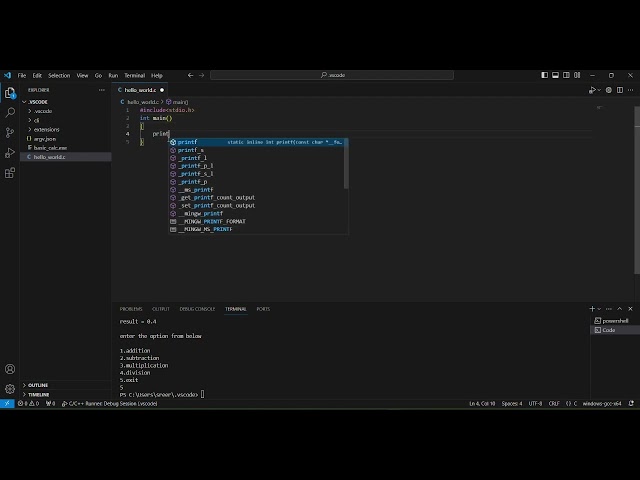Hello world program in c || basic coding