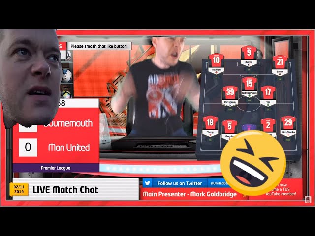 MARK GOLDBRIDGE FUNNY REACTION TO BOURNEMOUTH'S GOAL