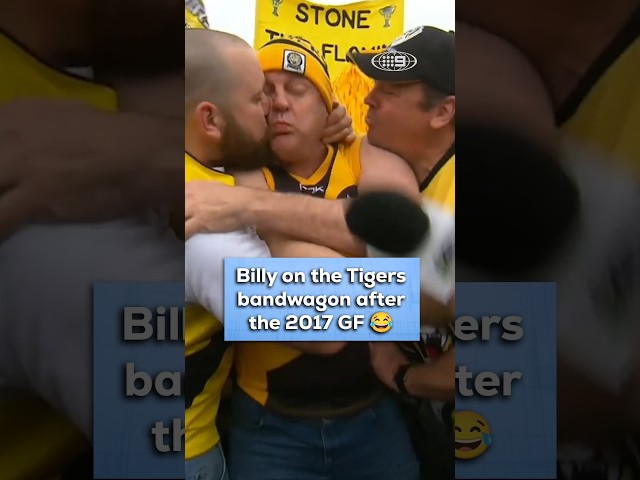 Nobody jumped on the Tigers bandwagon better than Billy 😂 #AFL #Footy