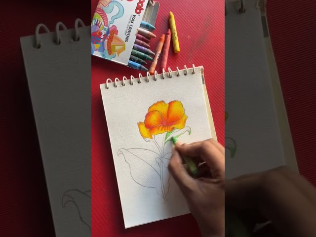 Using Polo Wax Crayons 🖍️ very happy 😃 color mixing very nice 👌✍️#tutorial #youtube #shorts