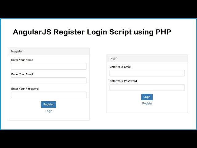 AngularJS Register Login Script using PHP Mysql