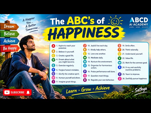 🌟 The ABC’s of Happiness | 26 Life-Changing Principles for a Happy Life | Telugu Motivation