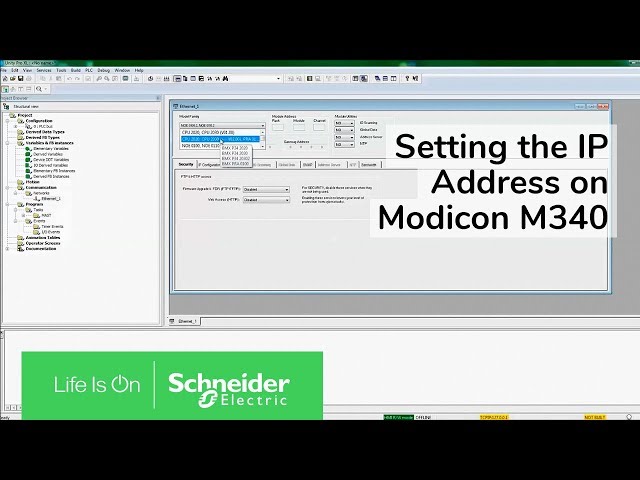 Setting the IP Address on Modicon M340 with Unity Pro XL | Schneider Electric Support