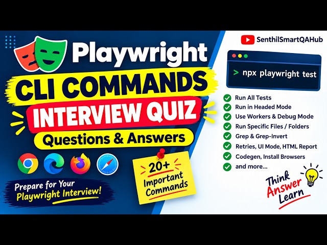 Playwright CLI Commands Interview Questions & Answers | Playwright Interview Preparation Quiz