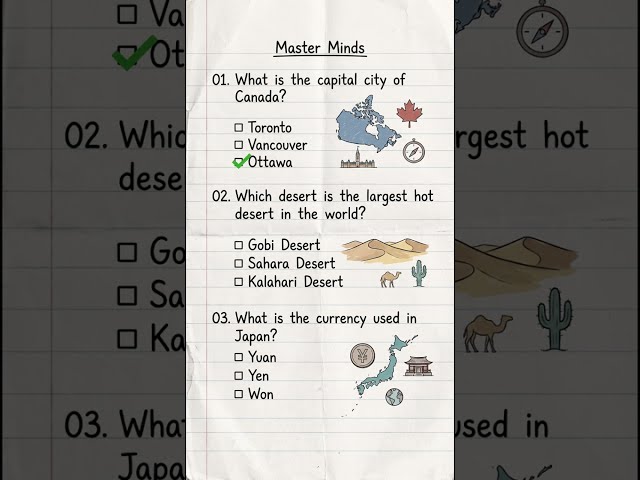 Can You Get 3/3 On This World Trivia Quiz? | The Master Mind