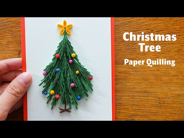 🎄DIY Christmas Tree Card ✨ How to make paper quilling crafts