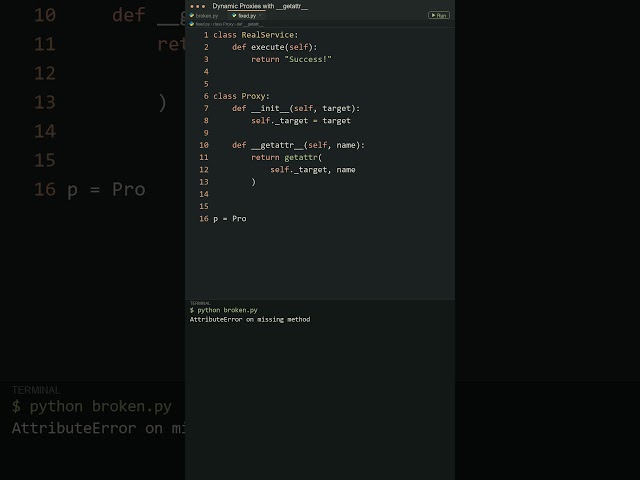 Build Dynamic Python Proxies with __getattr__! 🕵️ #shorts #python