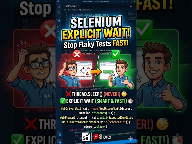 Explicit Wait in Selenium Java   Wait for Conditions Explained 🚀 #Shorts