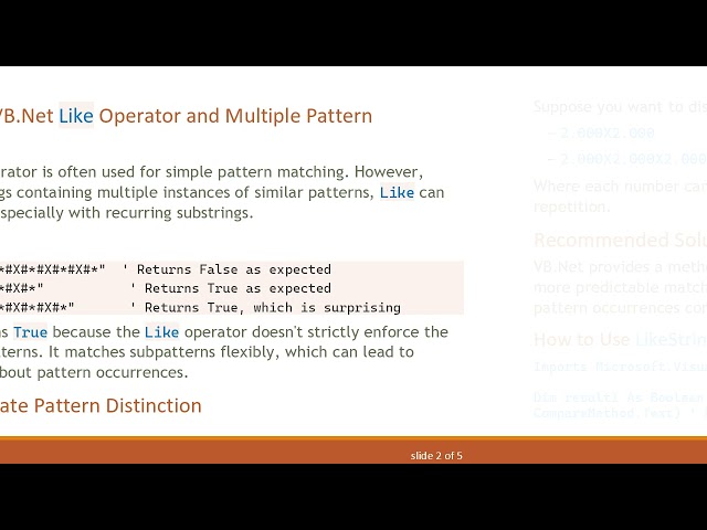 Understanding the Like Operator Behavior in VB.Net for Complex Patterns