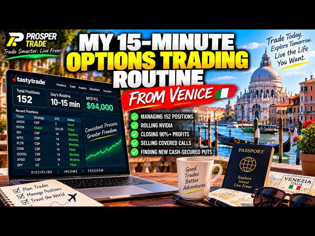My 15-Minute Options Trading Routine From Venice | Managing 152 Positions & Finding New Puts