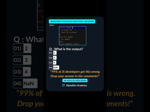 JavaScript Interview questions #06 #alphadevacademy #webdevelopment #javascript #mernstack #reactjs