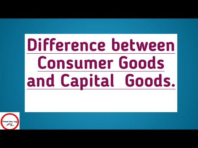 Difference between Consumer Goods and Capital Goods | with examples |Macroeconomics