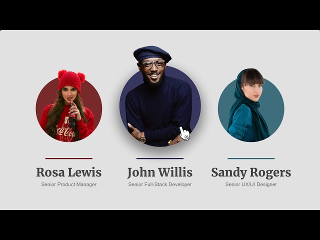 CSS Responsive Our Team Profile Section with Hover Effects [HTML CSS]