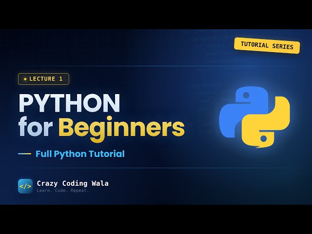 Learn Python in 2026 | Lecture 1: Setup & First Program (Beginner Friendly)