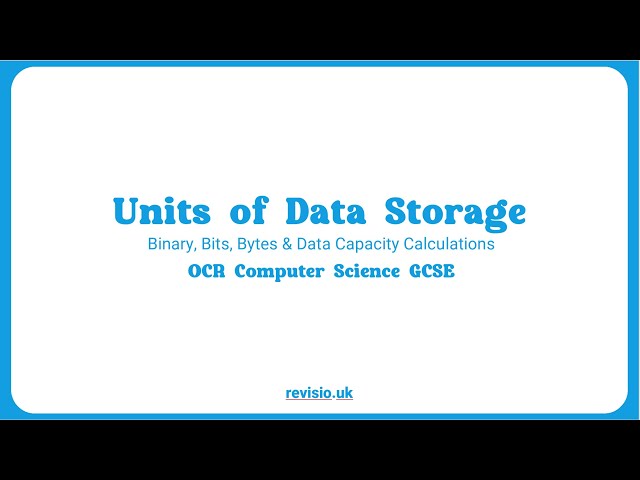 1.2.3 OCR GCSE Computer Science - Units of Data Storage
