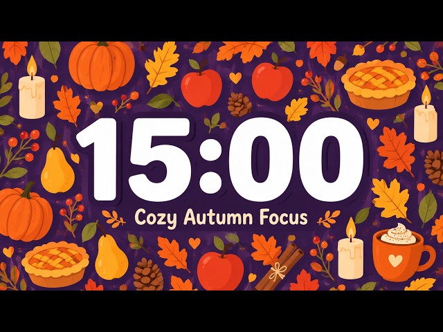 Cozy Autumn Focus 🍂 | 15 Minute Timer with Music for Classroom
