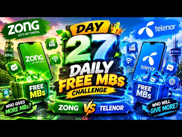 🔥 27 DAYS OF FREE MBs 😱 | Zong vs Telenor — WHO GIVES MORE? 🏆 | Daily FREE MB Challenge