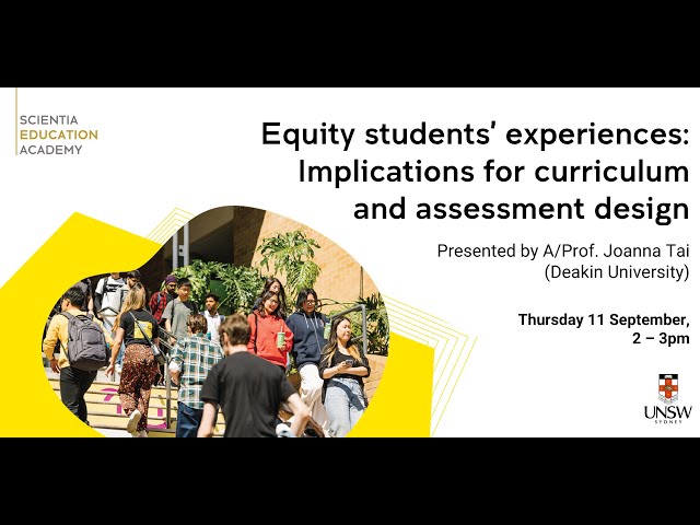 Equity students’ experiences: Implications for curriculum and assessment design