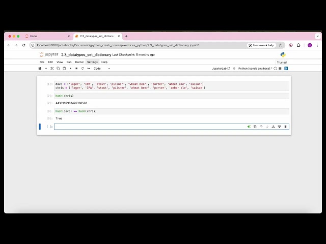 Python Crash Course - 1.7 Sets & Dictionaries data types PART 1