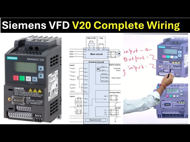 Siemens VFD Wiring Diagram | Siemen is VFD Wiring | Siemens VFD Wiring Explained | v20 wiring |
