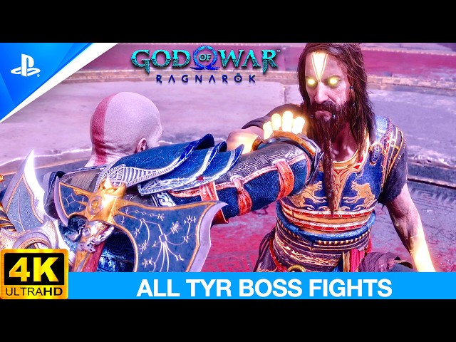 KRATOS Vs TYR ALL BOSS FIGHT God of War Ragnarok Valhalla #godofwar #godofwarragnarok #kratos #gamer