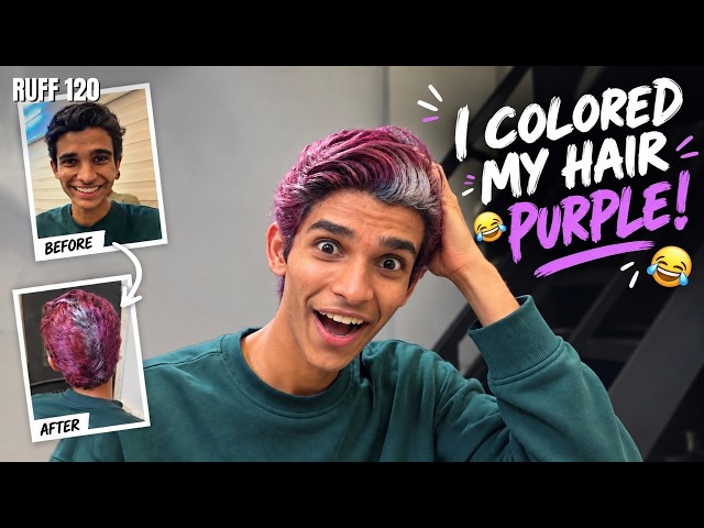 SURPRISING EVERYONE WITH MY NEW HAIR COLOR! 😂💜 | RUFF 120