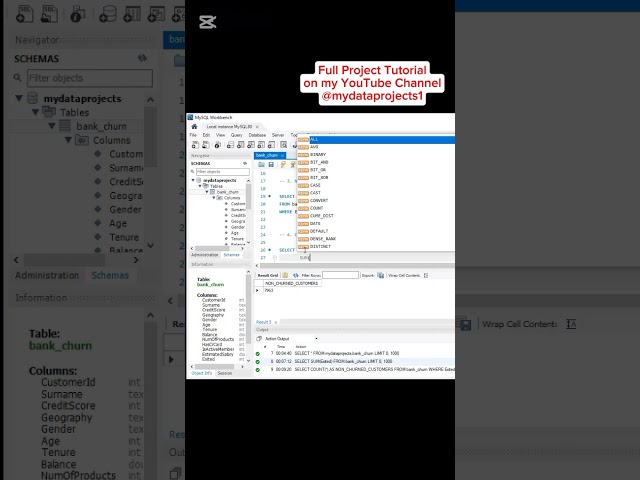 How to Calculate Bank Customer Churn Rate in SQL  #SQL #DataAnalyst #DataAnalysis #PortfolioProject