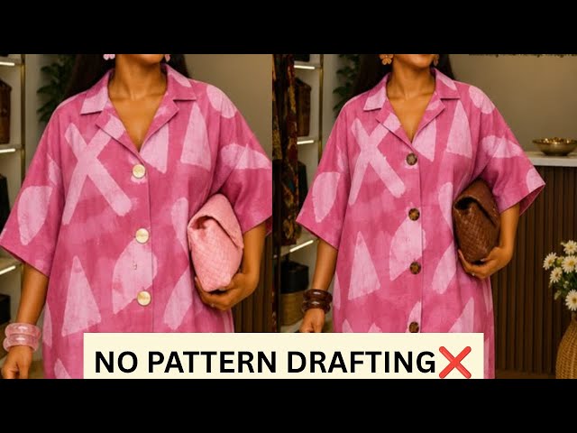Easy Way to Cut and Sew Notched Collar Shirt | Beginner Friendly Tutorial 